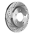 2-Wheel Set Front Brake Disc and Pad Kit, Cross-drilled and Slotted 5 Lugs 308 mm Semi-metallic 4WD Pro-Line Series, Includes (1) Brake Pad Set and (2) Brake Disc