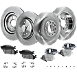 4-Wheel Set Front and Rear Brake Disc and Pad Kit, Plain Surface 5 Lugs Front-325.12 mm/Rear-329.95 mm Ceramic Pro-Line Series, Includes (4) Disc and (2) Pad Set