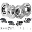 4-Wheel Set Front and Rear Brake Disc and Pad Kit, Plain Surface 5 Lugs Front-305.05 mm/Rear-300.99 mm Ceramic Pro-Line Series, Includes (4) Disc and (2) Pad Set