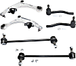 6-Piece Kit Front, Driver and Passenger Side, Lower Control Arm, Front Wheel Drive, includes Sway Bar Links and Tie Rod Ends