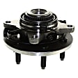 2-Wheel Set Front, Driver and Passenger Side Wheel Hub, 6 Lugs, 4WD, Production Date From November 29, 2004, With Bearing, With Sensor, includes (2) Brake Disc, (1) Brake Pad Set, and (2) Wheel Hub