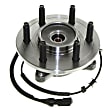 2-Wheel Set Front, Driver and Passenger Side Wheel Hub, 6 Lugs, 4WD, Production Date From November 29, 2004, With Bearing, With Sensor, includes (2) Brake Disc, (1) Brake Pad Set, and (2) Wheel Hub