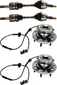 4-Piece Kit Front, Driver and Passenger Side Axle Assembly - New 4-Piece Kit, Includes (2) Axle Assembly and (2) Wheel Hub