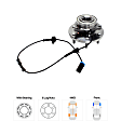 4-Piece Kit Front, Driver and Passenger Side Axle Assembly - New 4-Piece Kit, Includes (2) Axle Assembly and (2) Wheel Hub