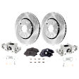 2-Wheel Set Front Brake Kit With Calipers, Plain Surface 5 Lugs 302.01 mm Semi-metallic, Includes (2) Brake Caliper, (2) Brake Disc and (1) Brake Pad Set