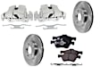2-Wheel Set Front Brake Kit With Calipers, Plain Surface 5 Lugs 302.77 mm Ceramic, Includes (2) Brake Caliper, (2) Brake Disc and (1) Brake Pad Set