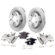 2-Wheel Set Rear Brake Kit With Calipers, Plain Surface 5 Lugs 271.02 mm Organic FWD, Includes (2) Brake Caliper, (2) Brake Disc and (1) Brake Pad Set