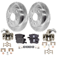 2-Wheel Set Rear Brake Kit With Calipers, Plain Surface 5 Lugs 259.59 mm Ceramic FWD, Includes (2) Brake Caliper, (2) Brake Disc and (1) Brake Pad Set