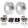 2-Wheel Set Rear Brake Kit With Calipers, Plain Surface, 5 Lugs, 261.87 mm, Organic, FWD, Includes (2) Caliper, (2) Disc, and (1) Pad Set