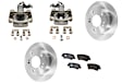 2-Wheel Set Rear Brake Kit With Calipers, Plain Surface, 5 Lugs, 261.87 mm, Mu Friction-Coating Formula, FWD, Includes (2) Caliper, (2) Disc, and (1) Pad Set