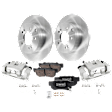 2-Wheel Set Rear Brake Kit With Calipers, Plain Surface 5 Lugs 282.96 mm Ceramic FWD, Includes (2) Caliper, (2) Disc, and (1) Pad Set