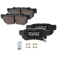 2-Wheel Set Rear Brake Kit With Calipers, Plain Surface 5 Lugs 282.96 mm Ceramic FWD, Includes (2) Caliper, (2) Disc, and (1) Pad Set