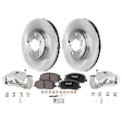 2-Wheel Set Front Brake Kit With Calipers, Plain Surface 5 Lugs 295.91 mm Ceramic, Includes (2) Caliper, (2) Disc, and (1) Pad Set