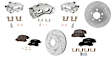 4-Wheel Set Front and Rear Brake Kit With Calipers, Cross-drilled and Slotted 5 Lugs Front-303 mm/Rear-292 mm Ceramic FWD, Includes (4) Caliper, (4) Disc, and (2) Pad Set
