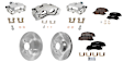 4-Wheel Set Front and Rear Brake Kit With Calipers, Plain Surface, 5 Lugs, Ceramic FWD, Includes (4) Caliper, (4) Disc, and (2) Pad Set