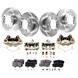 4-Wheel Set Front and Rear Brake Kit With Calipers, Plain Surface, 6 Lugs, Ceramic 4WD