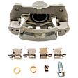4-Wheel Set Front and Rear Brake Kit With Calipers, Plain Surface, 5 Lugs, Ceramic FWD, Includes (4) Caliper, (4) Disc, and (2) Pad Set