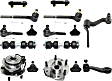 16-Piece Kit Front Suspension Kit, Includes (4) Ball Joint, (2) Sway Bar Link, (4) Tie Rod End, (2) Tie Rod Adjusting Sleeve, (1) Idler Arm, (1) Pitman Arm and (2) Wheel Hub