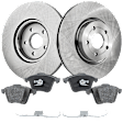 2006 Volvo S40 - 4-Piece Kit Front Brake Disc and Pad Kit, Plain Surface, 5 Lugs, Organic,  Lug, 320mm  Disc, 2.4L 5Cyl, Pro-Line Series  Includes (2) Brake Disc and (1) Brake Pad Set