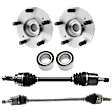 6-Piece Kit Front, Driver and Passenger Side Axle Assembly - New 6-Piece Kit FWD, 1.8L, 4Cyl, Includes (2) Axle Assembly, (2) Wheel Bearing and (2) Wheel Hub