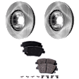 2012 Hyundai Sonata - 2-Wheel Set Front Brake Disc and Pad Kit, Plain Surface, 299.97 mm, 2.4L 4Cyl, Includes (2) Brake Disc and (1) Brake Pad Set
