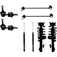 8-Piece Kit Front and Rear, Driver and Passenger Side Shock and Fully Loaded Strut, Includes (2) Loaded Strut, (2) Shock, and (4) Sway Bar Link