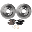 4-Wheel Set Front and Rear Brake Disc and Pad Kit, Plain Surface 279.91 mm, Includes (2) Brake Disc and (1) Brake Pad Set