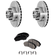 2-Wheel Set Front Brake Disc and Pad Kit, Plain Surface, 286.4 mm, RWD, Includes (2) Brake Disc and (1) Brake Pad Set