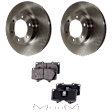 4-Wheel Set Front and Rear Brake Disc and Pad Kit, Plain Surface 338.07 mm, Includes (2) Brake Disc and (1) Brake Pad Set
