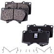 4-Wheel Set Front and Rear Brake Disc and Pad Kit, Plain Surface 338.07 mm, Includes (2) Brake Disc and (1) Brake Pad Set