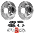 2-Wheel Set Front and Rear Brake Disc and Pad Kit, Plain Surface, 261.87 mm, Includes (2) Brake Disc and (1) Brake Pad Set