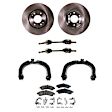 7-Piece Kit Front, Driver and Passenger Side Axle Assembly - New 7-Piece Kit, Includes (2) Brake Disc, (1) Brake Pad Set, (2) Control Arm and (2) Axle Assembly