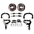 9-Piece Kit Front, Driver and Passenger Side, Upper and Lower Control Arm Kit, Includes (1) Brake Pad Set, (4) Control Arm, (2) Brake Disc and (2) Axle Assembly