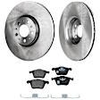 2-Wheel Set Front Brake Disc and Pad Kit, Plain Surface 5 Lugs 327.91 mm Semi-metallic Pro-Line Series, Includes (2) Brake Disc and (1) Brake Pad Set