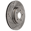 2015 Nissan Pathfinder - 4-Piece Kit Front Brake Disc and Pad Kit, Cross-drilled and Slotted, 5 Lugs, Ceramic, 3.5L 6Cyl, Pro-Line Series  Includes (2) Brake Disc and (1) Brake Pad Set