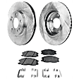 2-Wheel Set Front Brake Disc and Pad Kit, Plain Surface 5 Lugs 293.88 mm Ceramic Pro-Line Series, Includes (2) Brake Disc and (1) Brake Pad Set