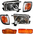 6-Piece Kit Driver and Passenger Side Halogen Headlight, With bulb(s), OE Replacement, Includes (2) Turn Signal Light, (2) Corner Light and (2) Headlight