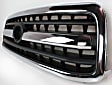 2-Piece Kit, Front Grille Chrome Shell with Painted Black Insert, For Models with Steel Bumper, Includes (1) Bumper Cover and (1) Grille