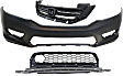 3-Piece Kit, Front Primed Bumper Cover, Sedan, Includes (1) Bumper Cover, (1) Bumper Grille, and (1) Grille