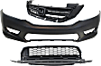 3-Piece Kit, Front Primed Bumper Cover, Sedan,  EX/EX-L/LX/Sport Models, without Adaptive Cruise Control, Includes (1) Bumper Cover, (1) Bumper Grille, and (1) Grille