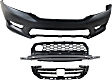 3-Piece Kit, Grille Painted Black, Sedan, For Models With Adaptive Cruise Control Holes, CAPA Certified, Includes (1) Bumper Cover, (1) Bumper Grille, and (1) Grille