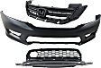 3-Piece Kit, Front Primed Bumper Cover, Sedan, CAPA Certified, Includes (1) Bumper Cover, (1) Bumper Grille, and (1) Grille