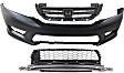 3-Piece Kit, Front Primed Bumper Cover, Sedan, CAPA Certified, Includes (1) Bumper Cover, (1) Bumper Grille, and (1) Grille