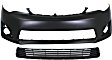 2013 Toyota Camry - 2-Piece Kit Front Primed Bumper Cover, CAPA Certified  Includes (1) Bumper Cover and (1) Bumper Grille