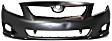 2009 Toyota Corolla - 2-Piece Kit Front Primed Bumper Cover, For Models With Spoiler Holes, North America Built Vehicle,  Includes (1) Bumper Cover and (1) Bumper Grille