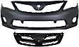 2-Piece Kit, Front Primed Bumper Cover, North America Built Vehicle, Includes (1) Bumper Cover and (1) Grille