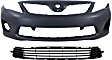 2011-2013 Toyota Corolla - 2-Piece Kit, Front Primed Bumper Cover, North America Built Vehicle, Includes (1) Bumper Cover and (1) Bumper Grille