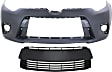 2-Piece Kit Front Primed Bumper Cover, Fits CE/L/LE/LE Eco Sub-Models Only, Without Chrome Grille Surround,  Includes (1) Bumper Cover and (1) Bumper Grille