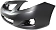 2010 Toyota Corolla - 2-Piece Kit Front Primed Bumper Cover, For Models Without Spoiler Holes, Japan or North America Built Vehicle, CAPA Certified  Includes (1) Bumper Cover and (1) Grille