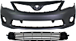 2-Piece Kit, Front Primed Bumper Cover, North America Built Vehicle, CAPA Certified, Includes (1) Bumper Cover and (1) Bumper Grille